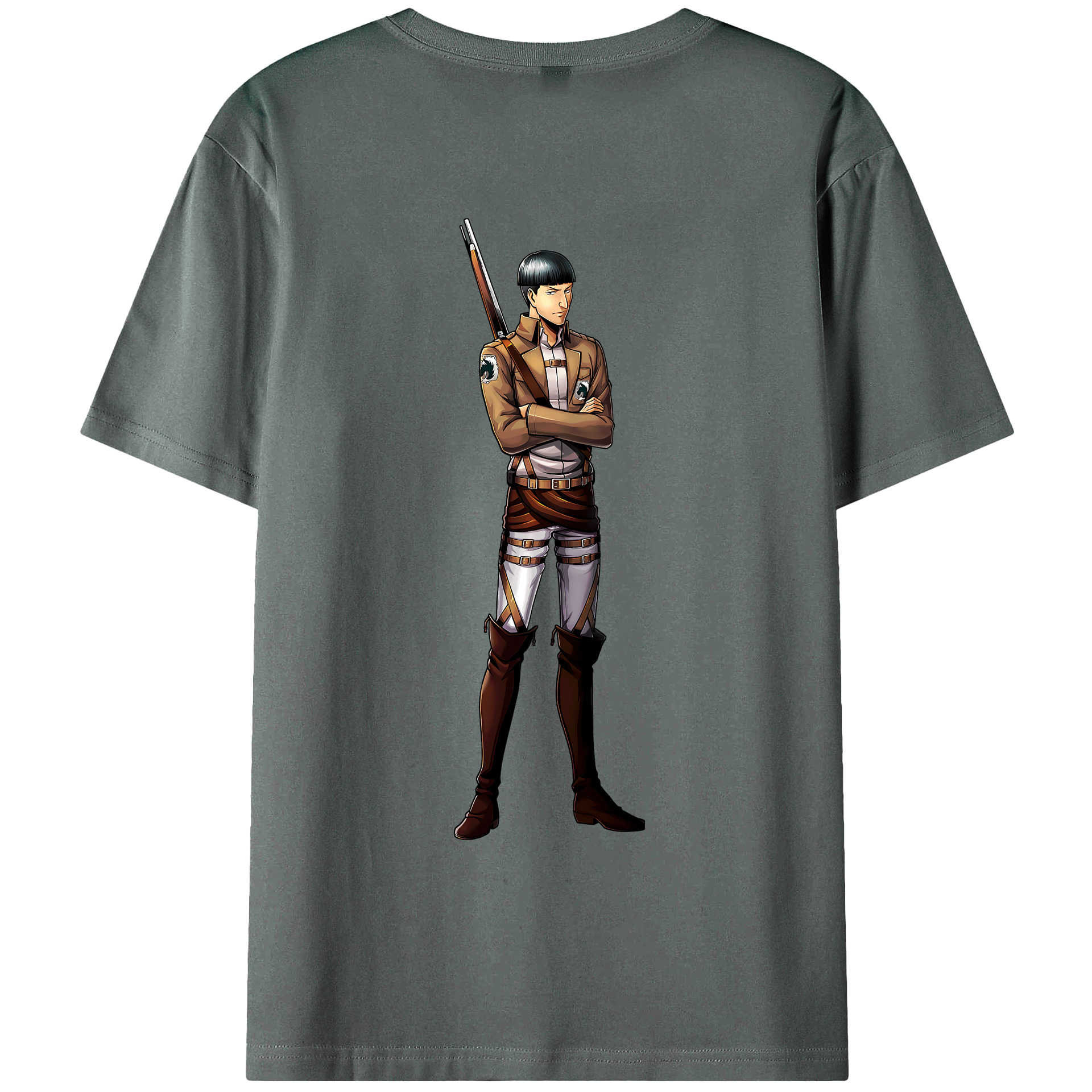 （画像用） 進撃の巨人 Attack on Titan 綿100％ メンズ半袖Tシャツ（バックプリント） 通気性